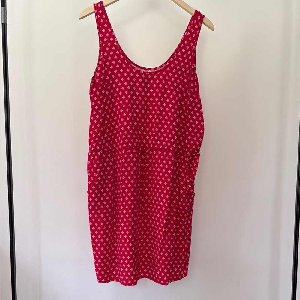 Gap Pink and White Sleeveless Dress with White Pattern Large